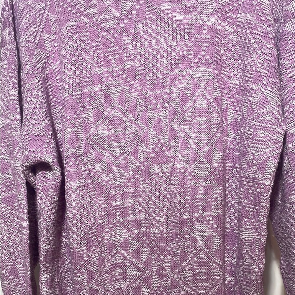 Purple Geometric Pattern Men's Sweater - Picture 3 of 9
